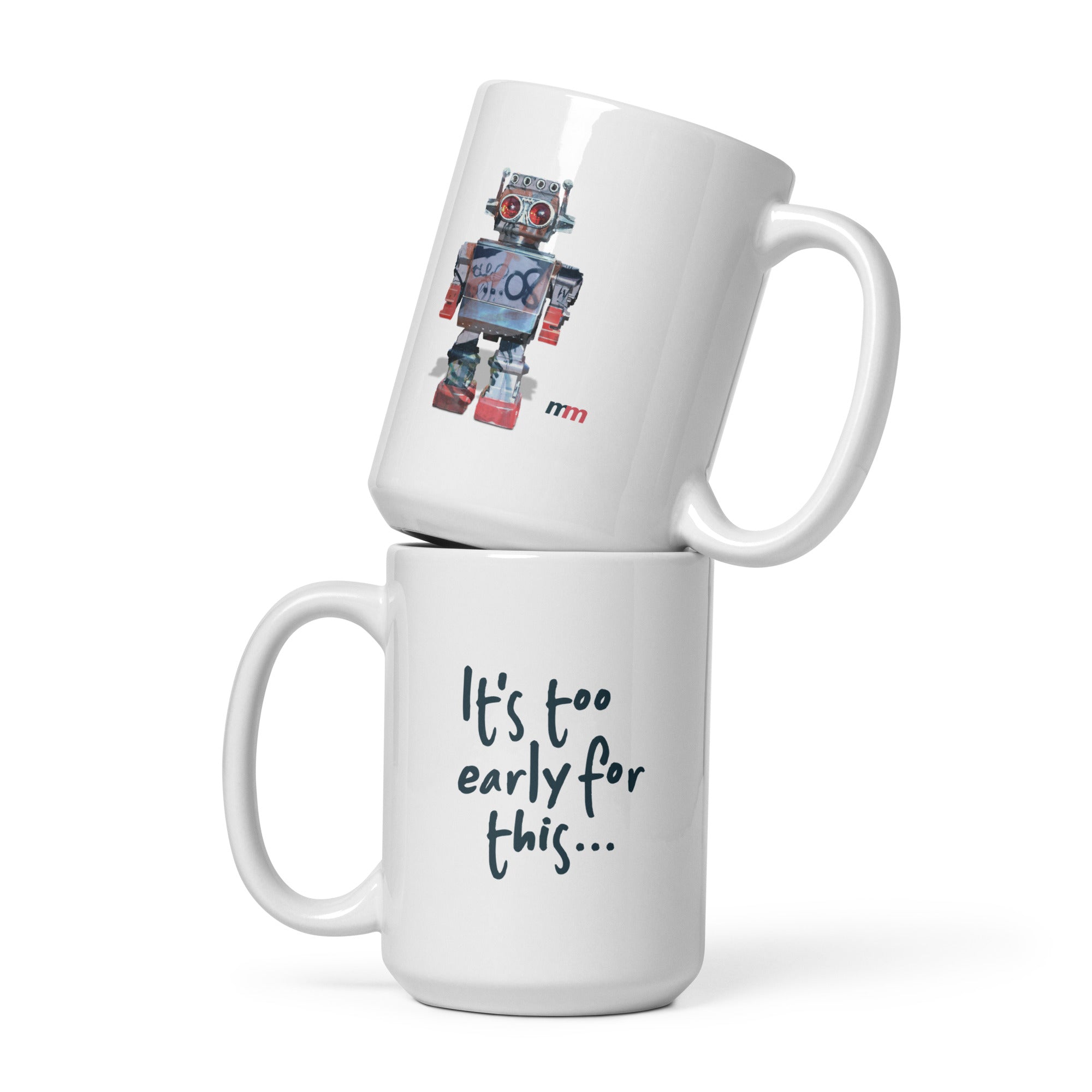 Mike Moss Cold World Plastic Dream robot Tel white mug