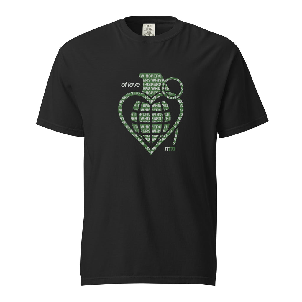 Mike Moss Heart Grenade t shirt black front