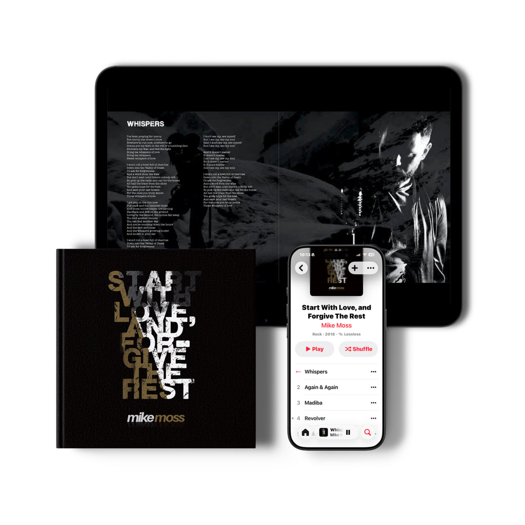 Start with Love and Forgive the Rest by Mike Moss digital download shown on phone and tablet with cover artwork