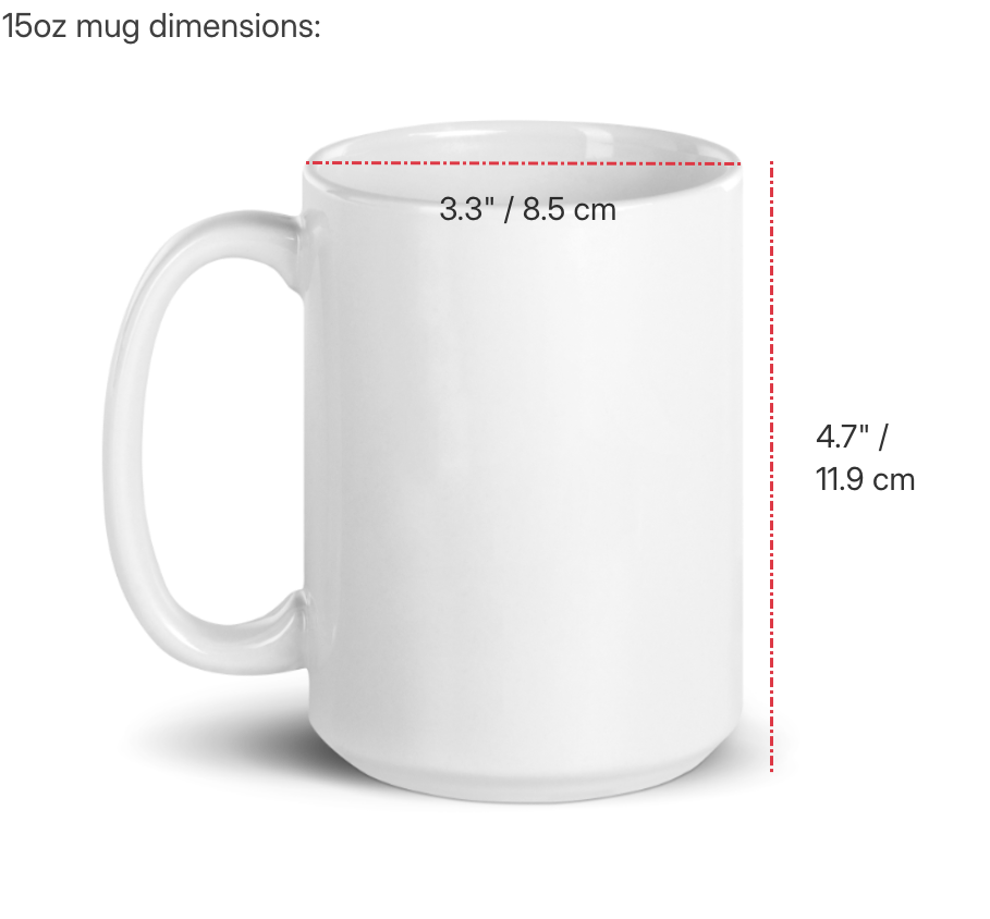 Mugs size chart measurements